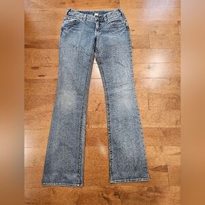 Silver low rise flared leg vintage jeans  long Size 30 Julia tall